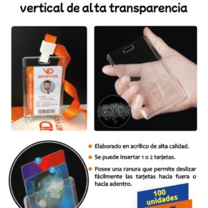 Portacredencial de acrílico vertical